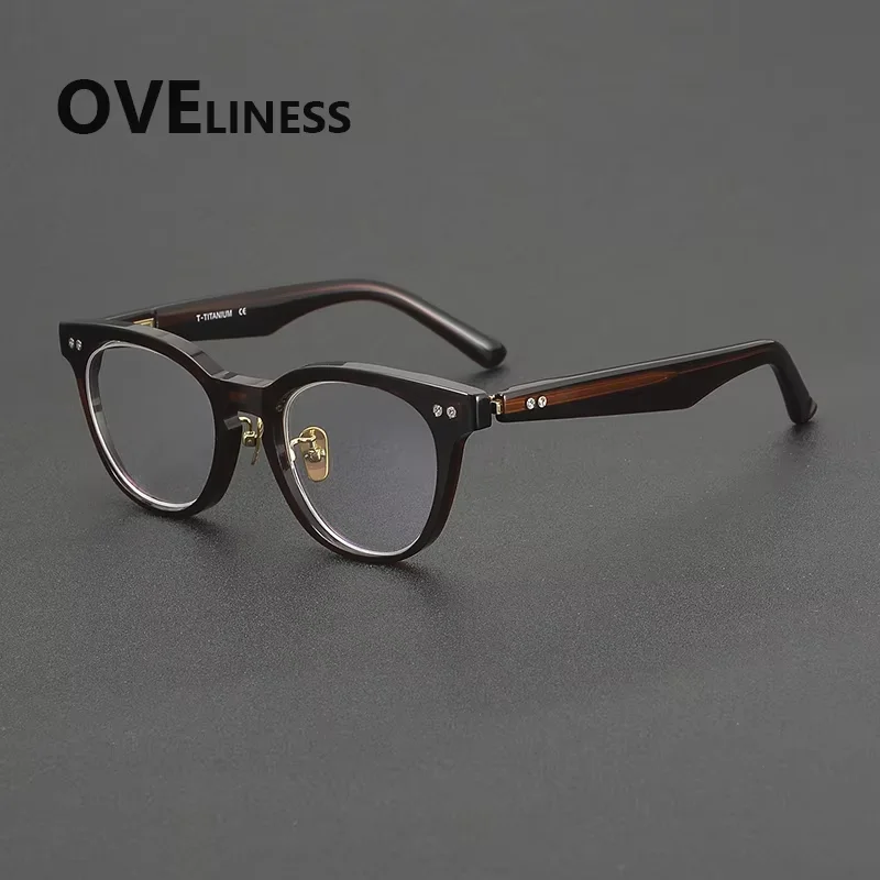 

2026 Acetate Glasses Frame for Men Retro Round Eyeglasses frames Women New Brand Design Spectacles Vintage male Japanese Eyewear