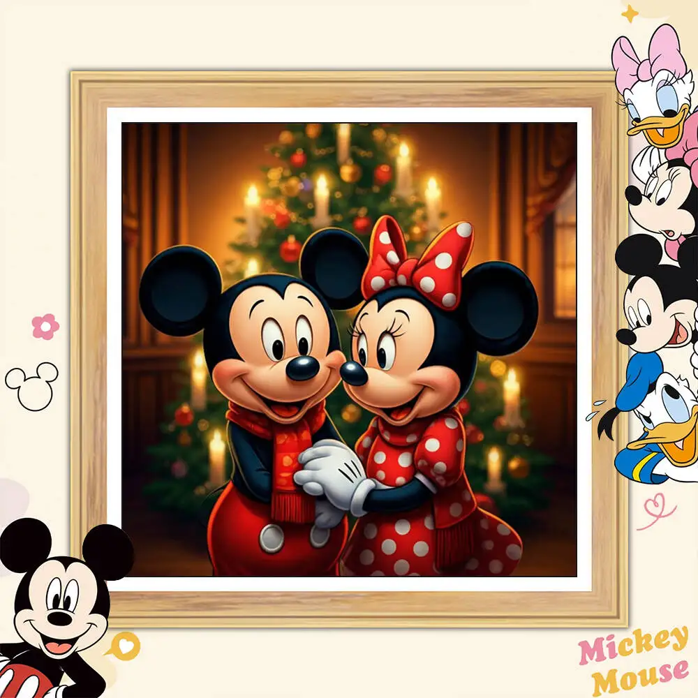 ديزني الماس اللوحة ميكي ميني ماوس الكرتون 5D الحفر الكامل التطريز الحرفية كيت DIY فسيفساء زينة عيد الميلاد للمنزل #1