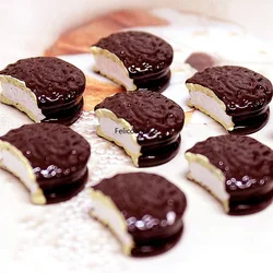 6PCS Miniature Resin Chocolate Cake Flatback Cabochon Sweets Resin Crafts DIY Fake Food Decoration Parts Fairy Garden