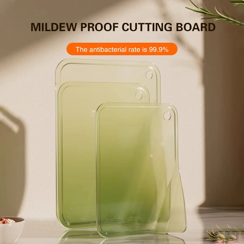 Plastic Cutting Board Antibacterial and Mildew-Proof Household Cutting Board Kitchen Fruit Cutting Board Transparent Green