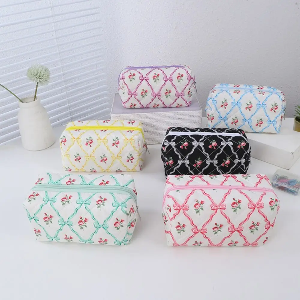

New Polyester Fibre Rose Makeup Bag Flower Large Capacity Cosmetics Bag Multi-Function Toiletry Organizer Travel