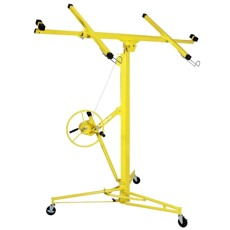 Drywall Lift Panel Hoist,Max 16Ft Sheetrock Cabinet Jack Lifts,Drywall Lifter and Rolling Caster