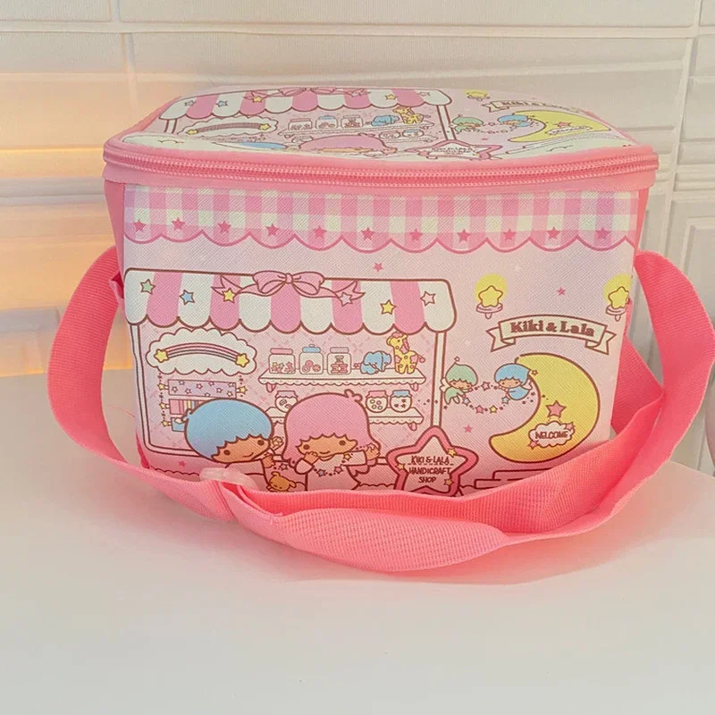 MINISO Kawaii Sanrio Cartoon Cinnamoroll My Melody Kuromi Purin Dog Lunch Box Bag Cute Water Proof Insulated Picnic Bags Gifts