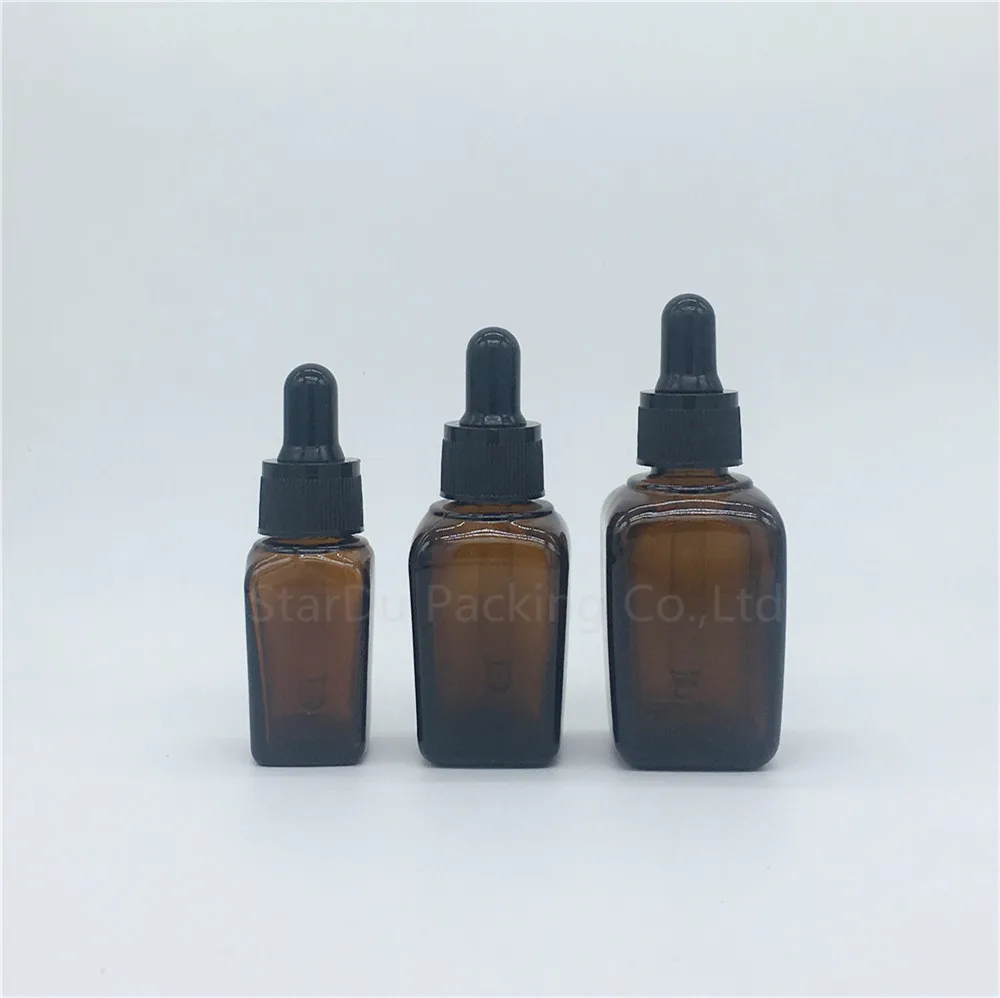 10ml 20ml 30ml Amber Essential Oil Bottle, Reagent Eye Dropper Glass Aromatherapy Liquid Pipette Bottle Refillable 100pcs