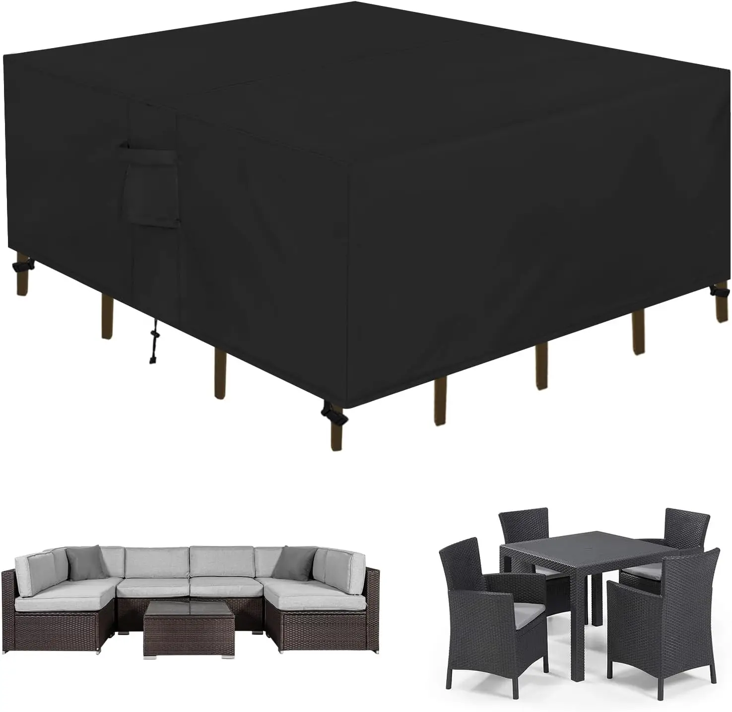 

Square Patio Furniture Cover Waterproof Outdoor Dining Table And Chair Cover Anti-Uv Outside Sectional Sofa Set Covers (76""L X