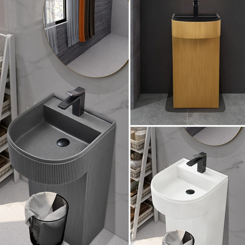 

Column washbasin balcony bathroom washbasin floor-standing column basin small-sized vertical