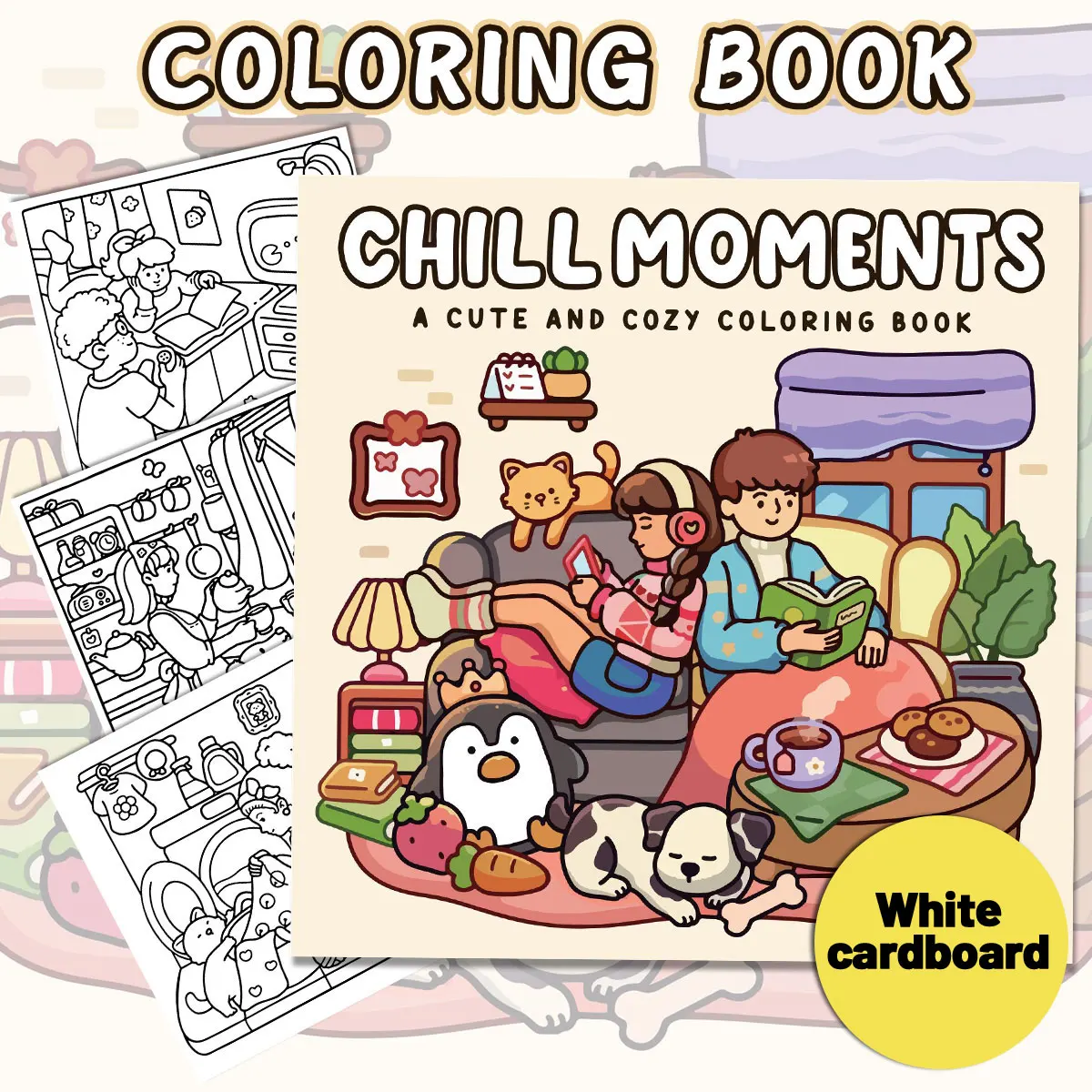 Cat Mom Coloring Books, Warm Scenes, Easy Coloring, For Home Parent - Child DIY, Relax, Unwind, Boost Creativity
