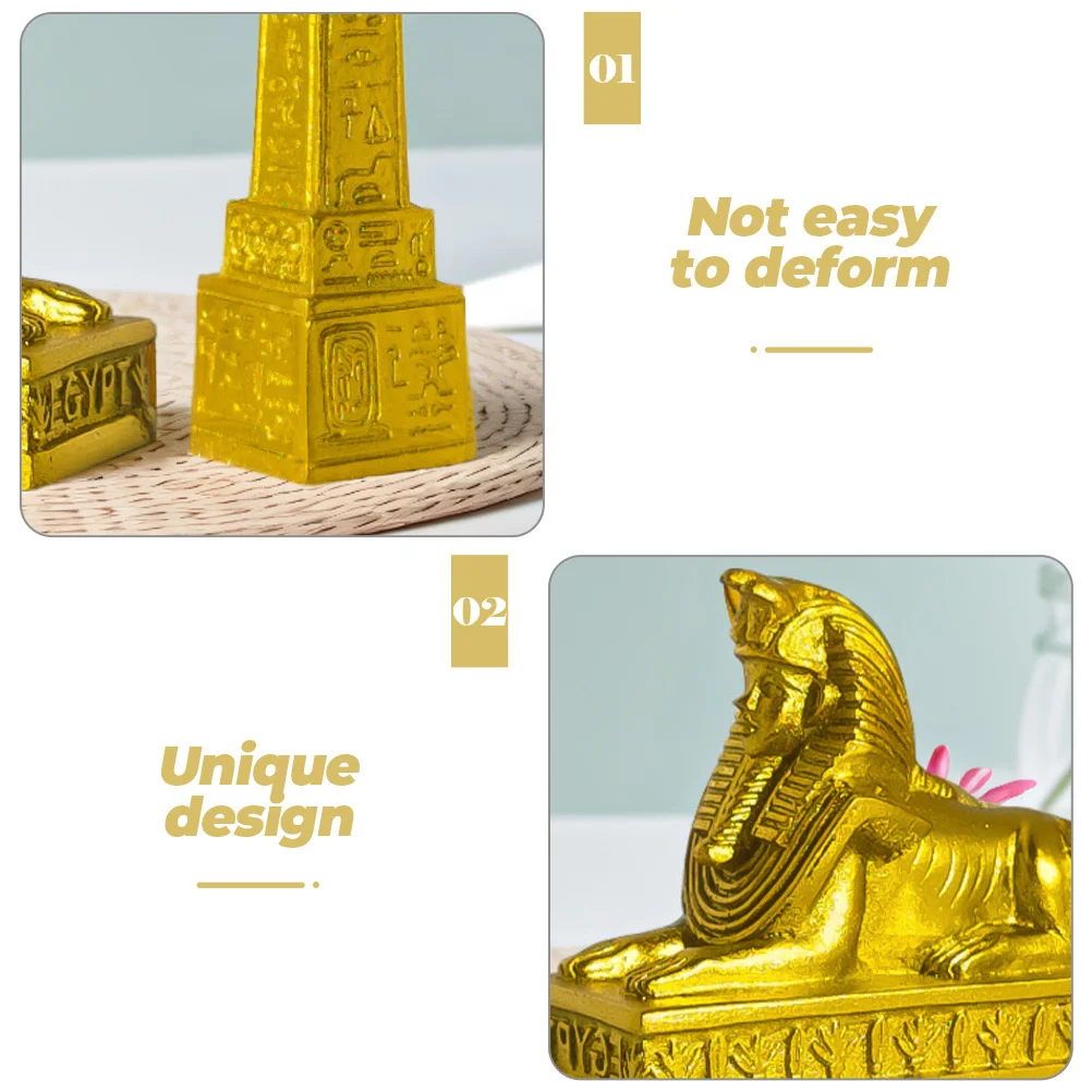 1 مجموعة الراتنج تمثال معبد مصر القديمة معلم تمثال مفصل لديكور الطاولة نعمة هدية المنزل مكتب الفن #5