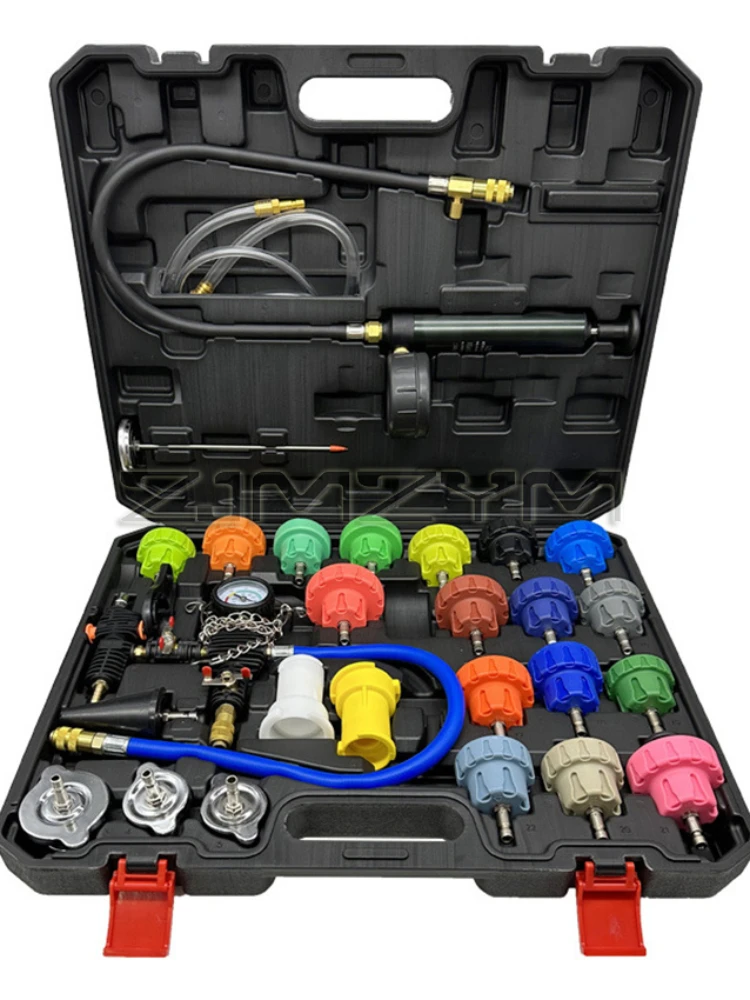 34/28pcs Car Repair Tool Kit Sets Universal Radiator Pressure Tester Cooling System Car Water Tank Pressure Leak Detection Tool