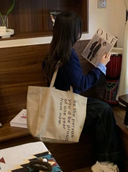 2024 new canvas large capacity casual versatile shoulder bag leaf life museum