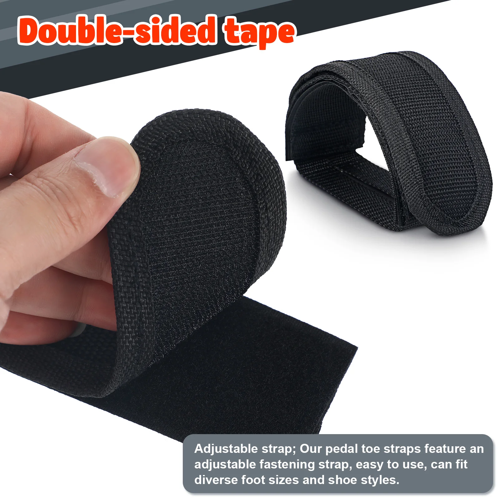 

2 Pcs Black Polyester 15x5x6cm Cycling Pedal Straps for Toe Cages Accessories Fitness Riding Secure Durable