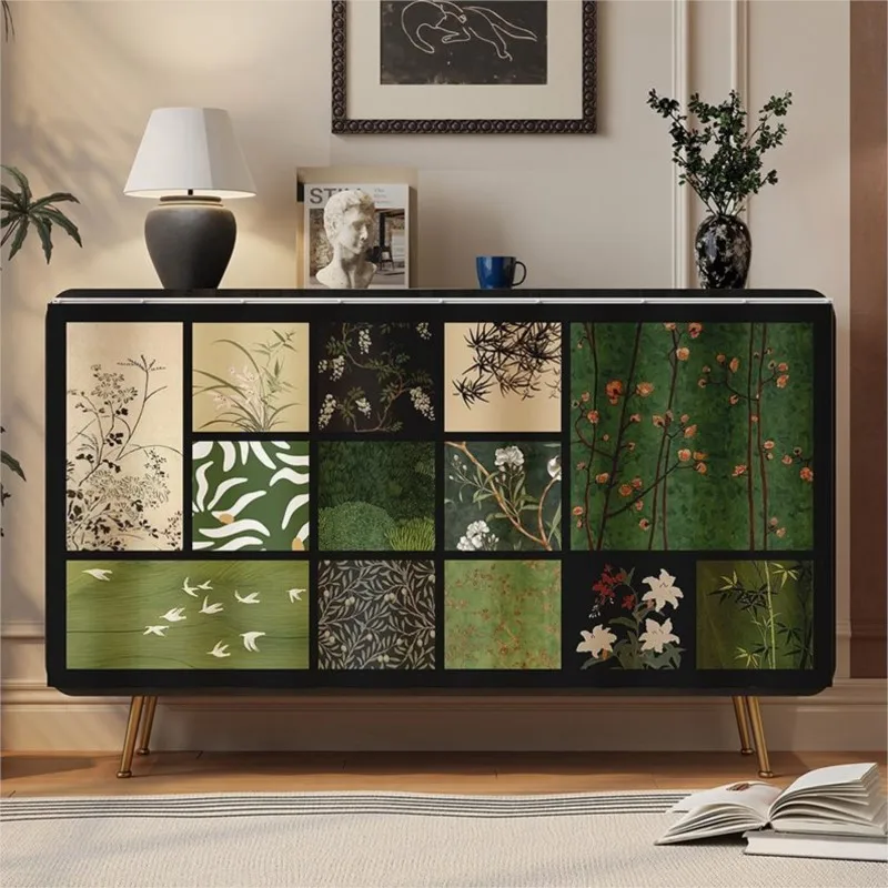 Retro Cabinet Cover Curtain Open Storage Cabinet Miscellaneous Item Cover Dust Curtain Non Perforated Adhesive Cloth CurtainZJ96