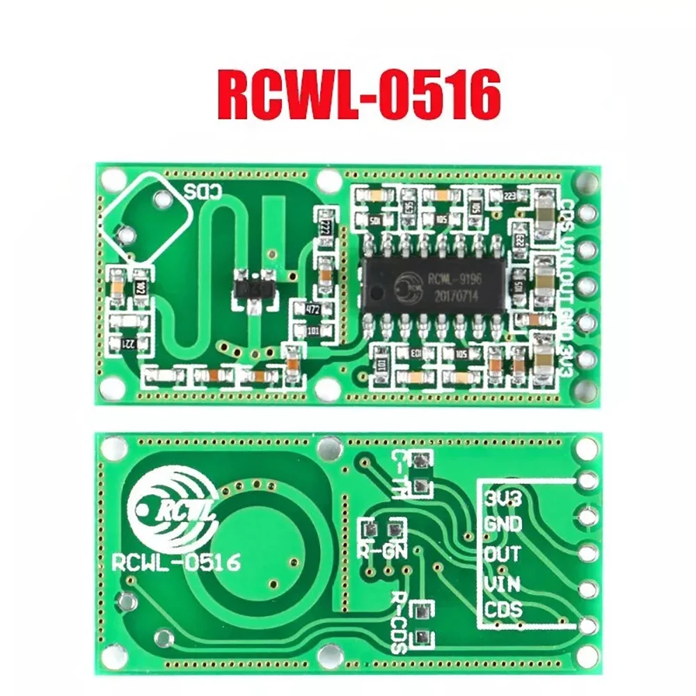 

RCWL-0516 Microwave Radar Motion Sensor Module Human Body Induction Intelligent Module Output 3.3V 5-8M Distance for Arduino DIY