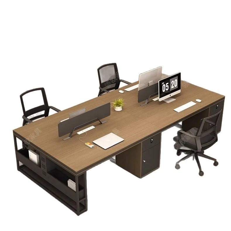 Bureau du personnel, siège de carte, Simple et moderne, pour 2 personnes, 4 personnes, 6 personnes, écran Finance, bureau et chaise, combinaison