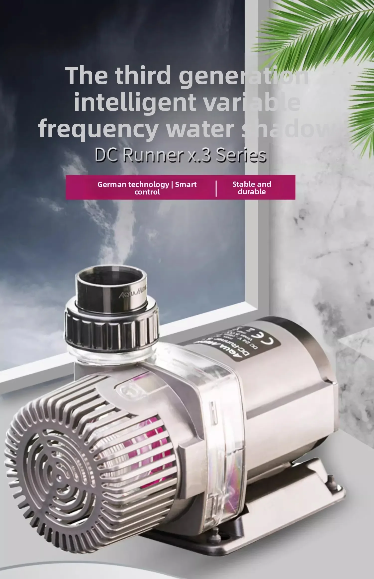 TLF Germany  Intelligent Frequency Conversion DC Filtration Circulation Pump 25W Plastic Amphibious Low Noise Submersible Fish