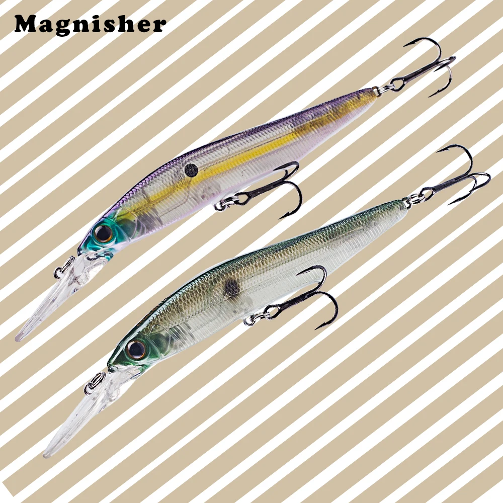 Magnisher Deepwater Minnow Hard Baits 14cm Float Sinking Jerkbait Wobblers Fishing Lures Rattle Crankbait Pesca Tackle