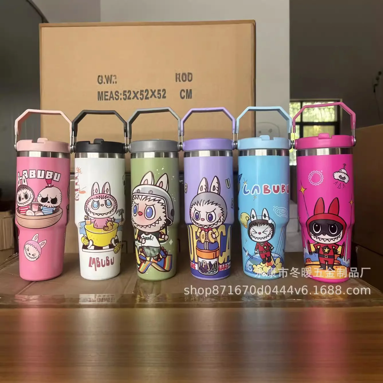 جديد لابرادور نمط الجليد الملك كوب سيارة كوب 304 الفولاذ المقاوم للصدأ كوب معزول مقبض منفذ واحد