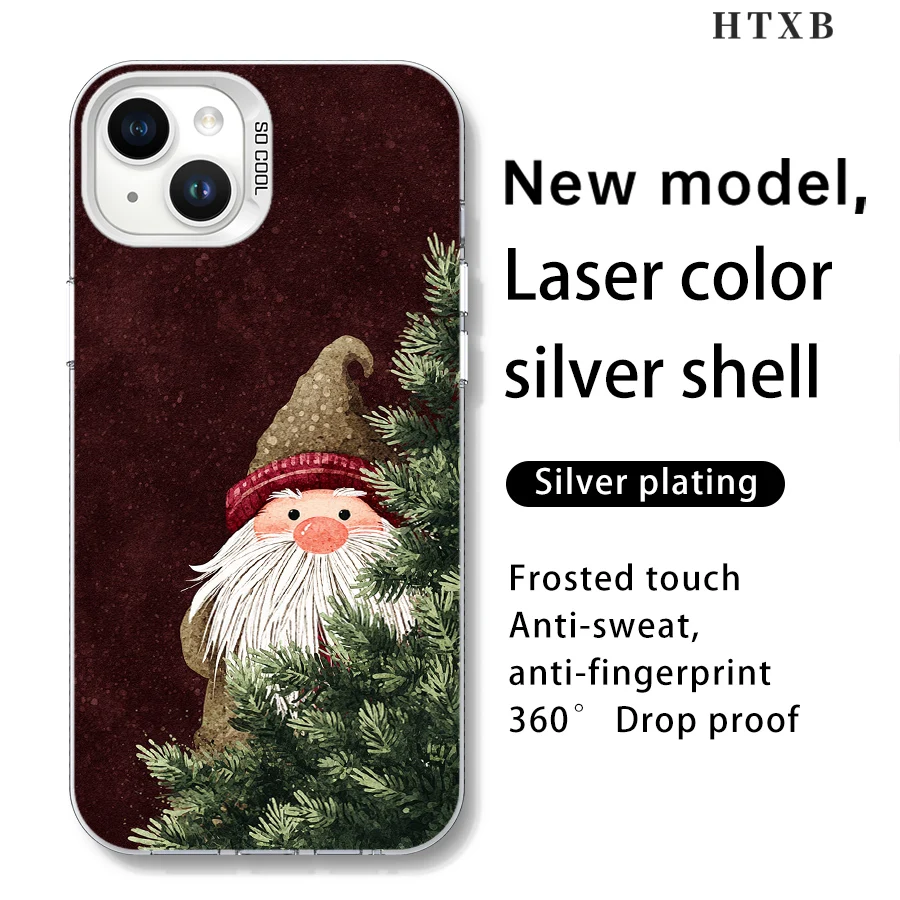 크리스마스 트리 뒤에 숨어있는 노인 아이폰 17에서 11 프로 맥스 플러스용 폰 케이스