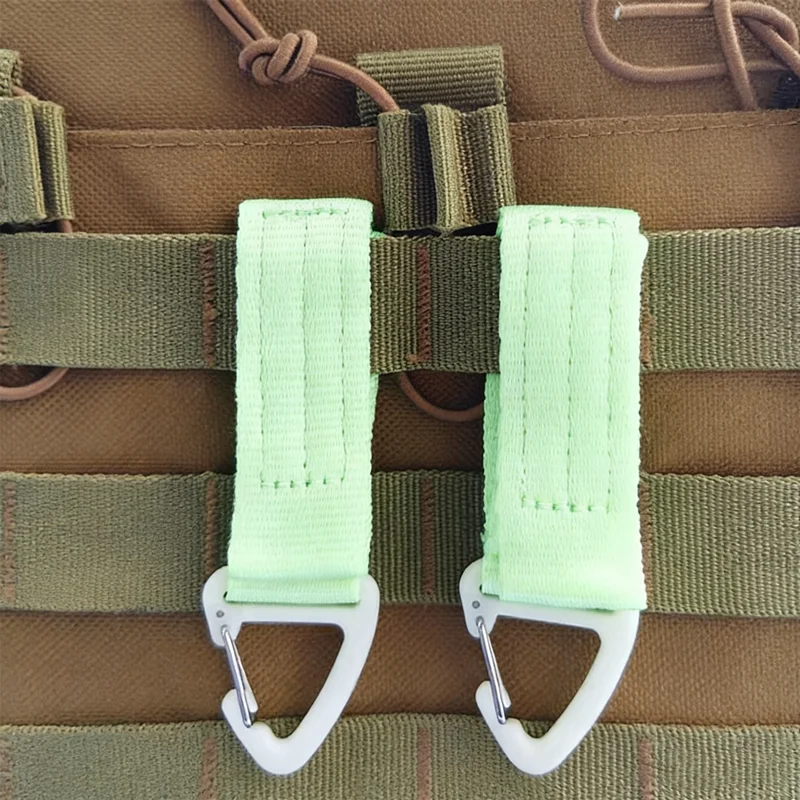 Luminous Webbing Tactical Backpack with Triangular Buckle Multi-function DIY Molle System Portable Quick Unloading Hook Decor