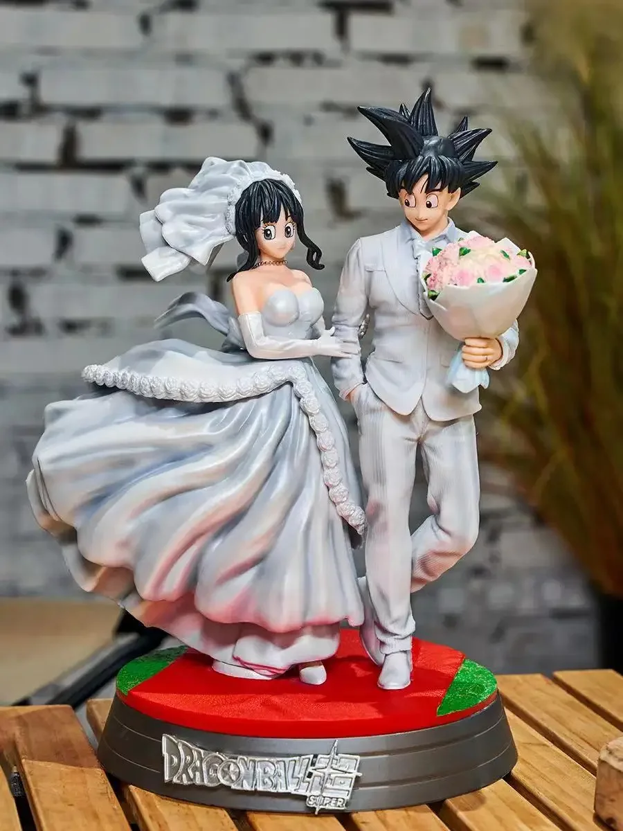 In Stock Dragon Ball Son Goku Chichi Get Married White Wedding Dress Gk Limited Edition  Anime Figure Model Toy Collectible Gift