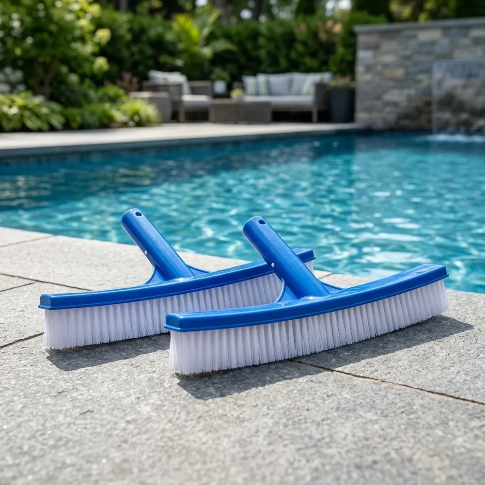 10 Inch Pool Brush Pair Designed for Scrubbing Smooth and Textured Surfaces Including Pool Coping and Concrete Surrounds