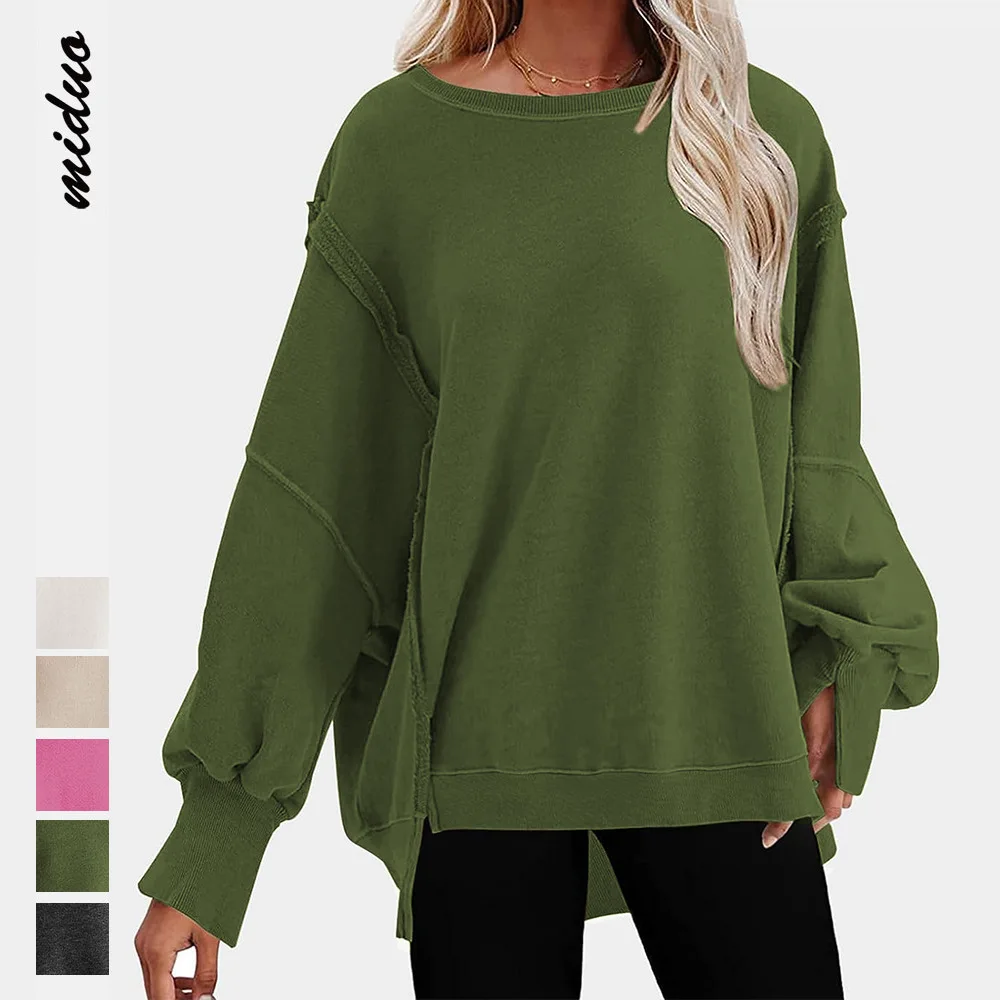 

Women's Oversized Crew Neck Drop Shoulder Sweater Lady Casual Loose Pullover Sweaters Female Vintage Fashion Basic Knitwear 2023
