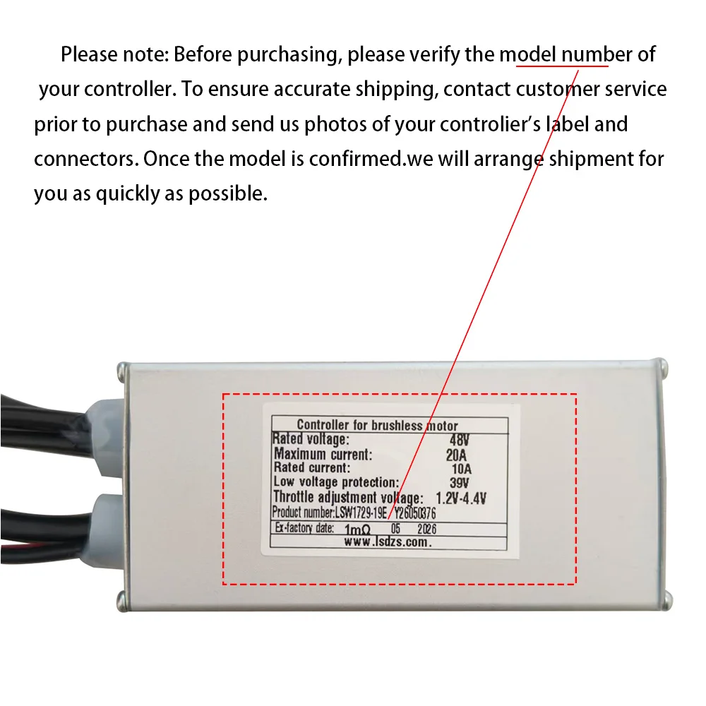 Nulkomma Brushless Motor Controller LSW1729-19E 48V 10A for Ebike Electric Scooters MTB Accessories Speed Controller