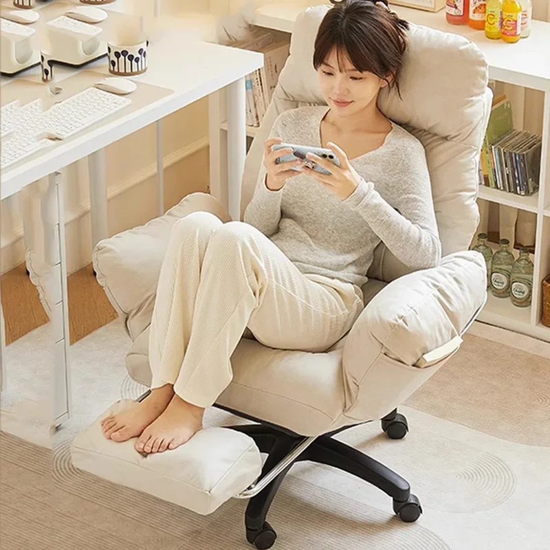 Mobile Office Chairs Ergonomic Comfortable White Rolling Design Swivel Desk Chairs Recliner Silla Gamer Furniture MQ50BG