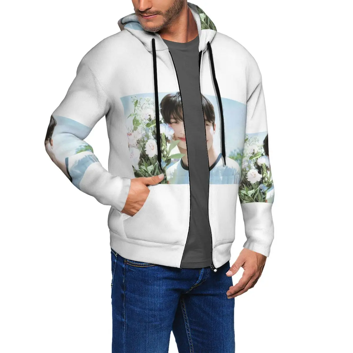 Lovely Runner K-Drama Byeon Woo Seok Zipper Hoodie Harajuku Pullover Autumn Winter Men's Women's Sweatshirts Long Sleeve Tops