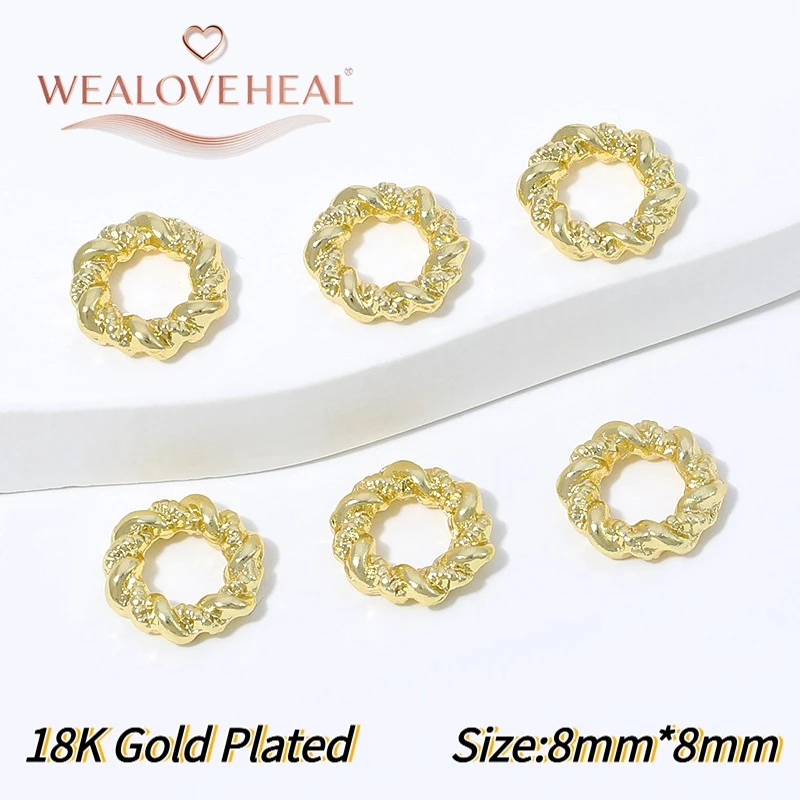 18K vergoldete Messing-Distanzperlen, Trennperlen, runde Perlen für DIY-Armbänder, Halsketten, Schmuckherstellungszubehör – Detail 26
