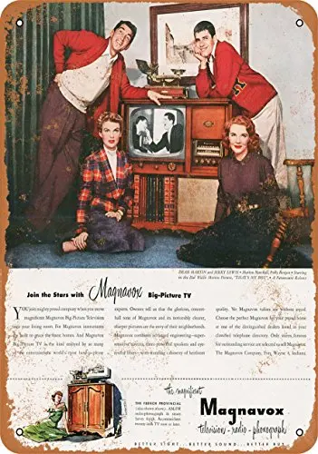 Wall-Color  Metal Sign - 1951 Dean & Jerry Lewis for Magnavox - Vintage Look