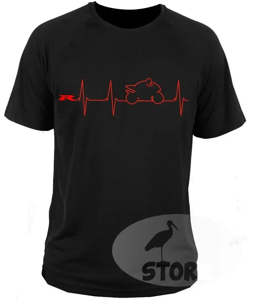 New Cool Tee Shirt T-Shirt Japan Motorcycles Heartbeat Gsxr 1000 750 600 K7 Custom Aldult Teen Unisex Digital Printing