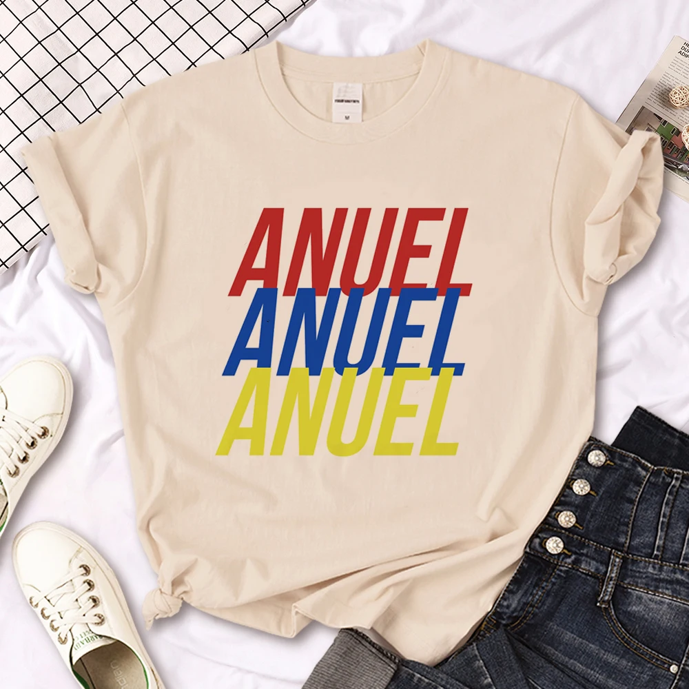 Anuel Aa Tee women manga Japanese top female y2k 2000s designer clothes