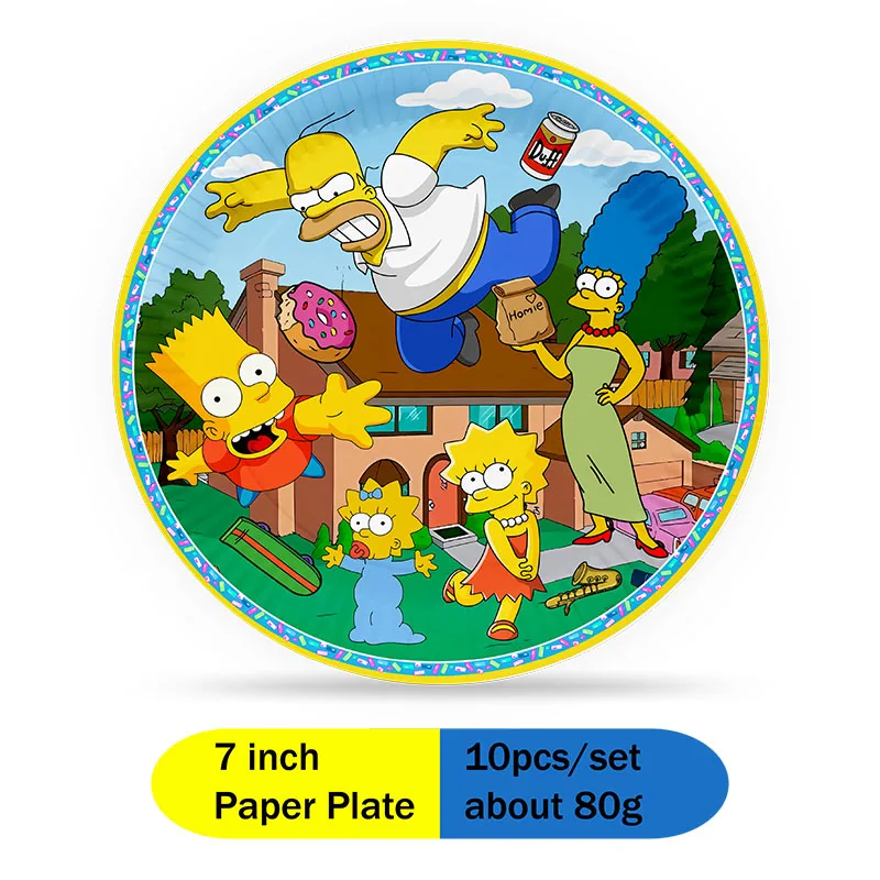 Das Simpsons Happy Birthday Party Dekorations- und Tischgeschirr-Set, bestehend aus Teller, Bechern und Servietten mit Cartoon-Motiven, ist praktisch, langlebig und ein Bestseller. – Detail 11