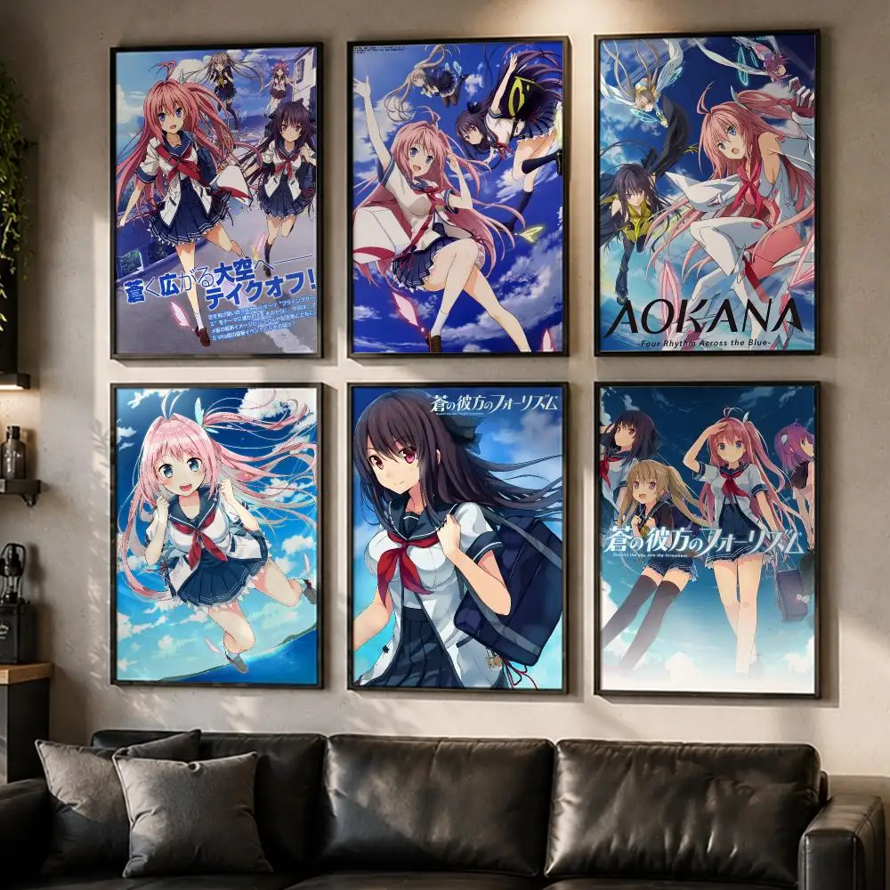 Anime A-Aokana: Four Rhythm Across the Blue Poster Reteo Wall Art Aesthetic Room Decor Print Living Room Bedroom Home Decoration