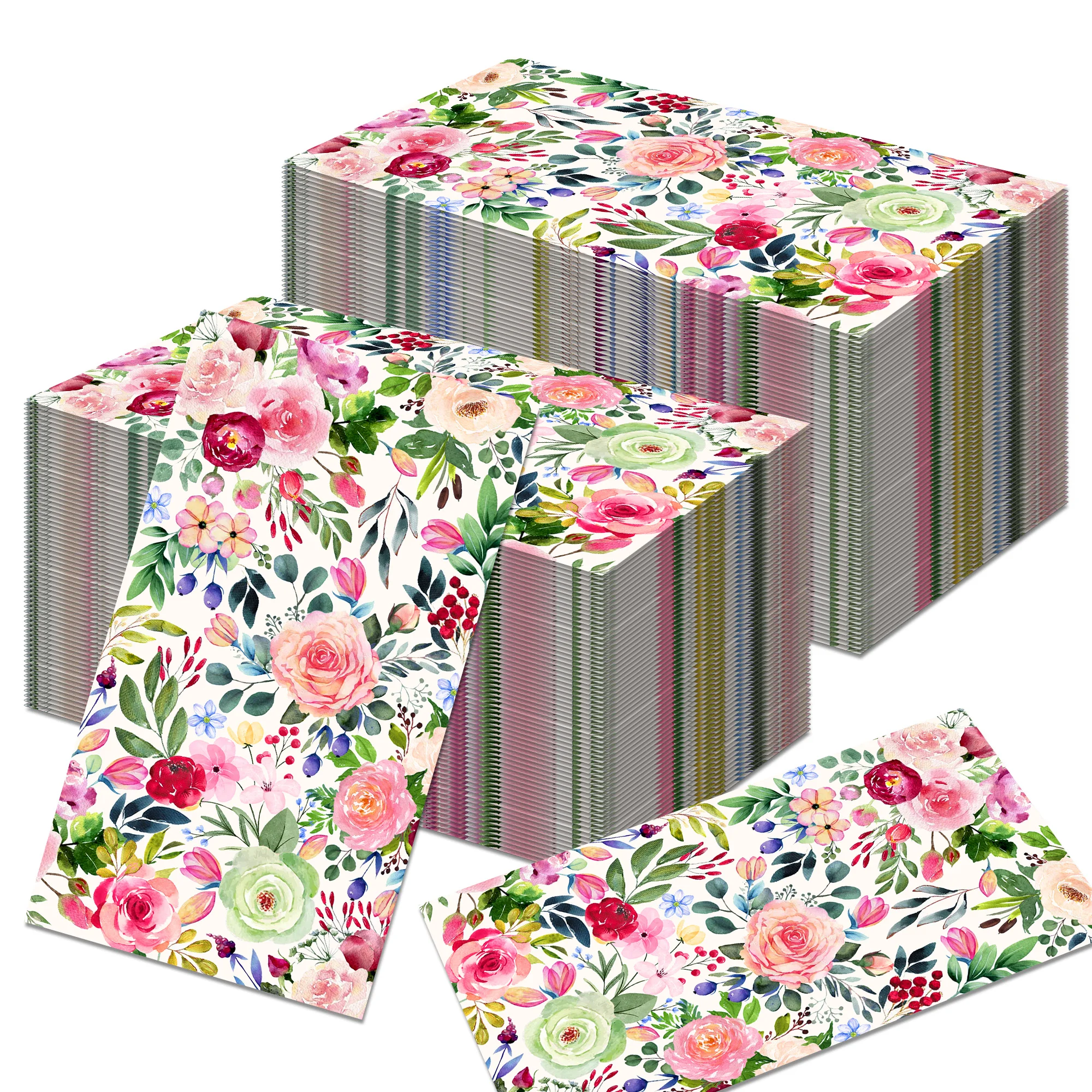 20 stücke 2-lagige Bunte Rose Floral Gast Servietten Einweg Papier Abendessen Serviette Badezimmer Handtücher Taschentücher Für Hochzeit party – Detail 5