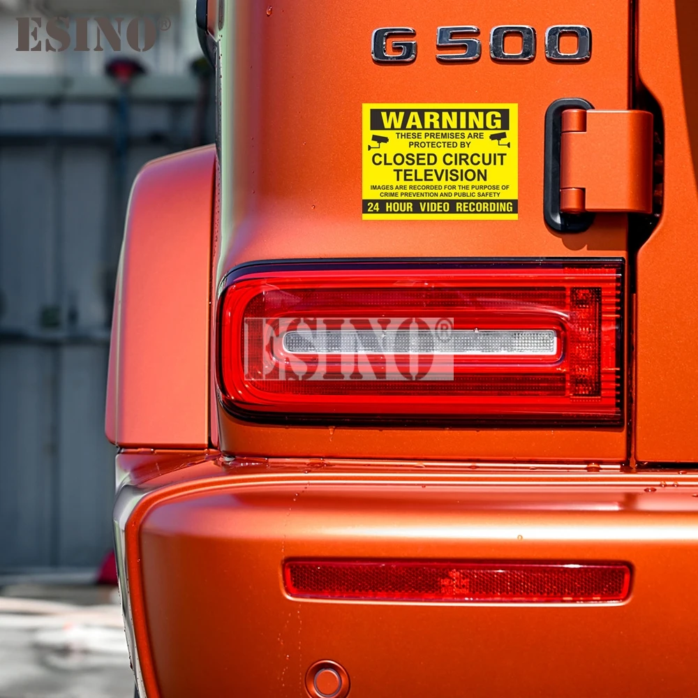 سيارة PVC ملصق تحذير دائرة تلفزيون مغلقة 24 ساعة فيديو مقاوم للماء جسم السيارة ملصق نمط الفينيل #5