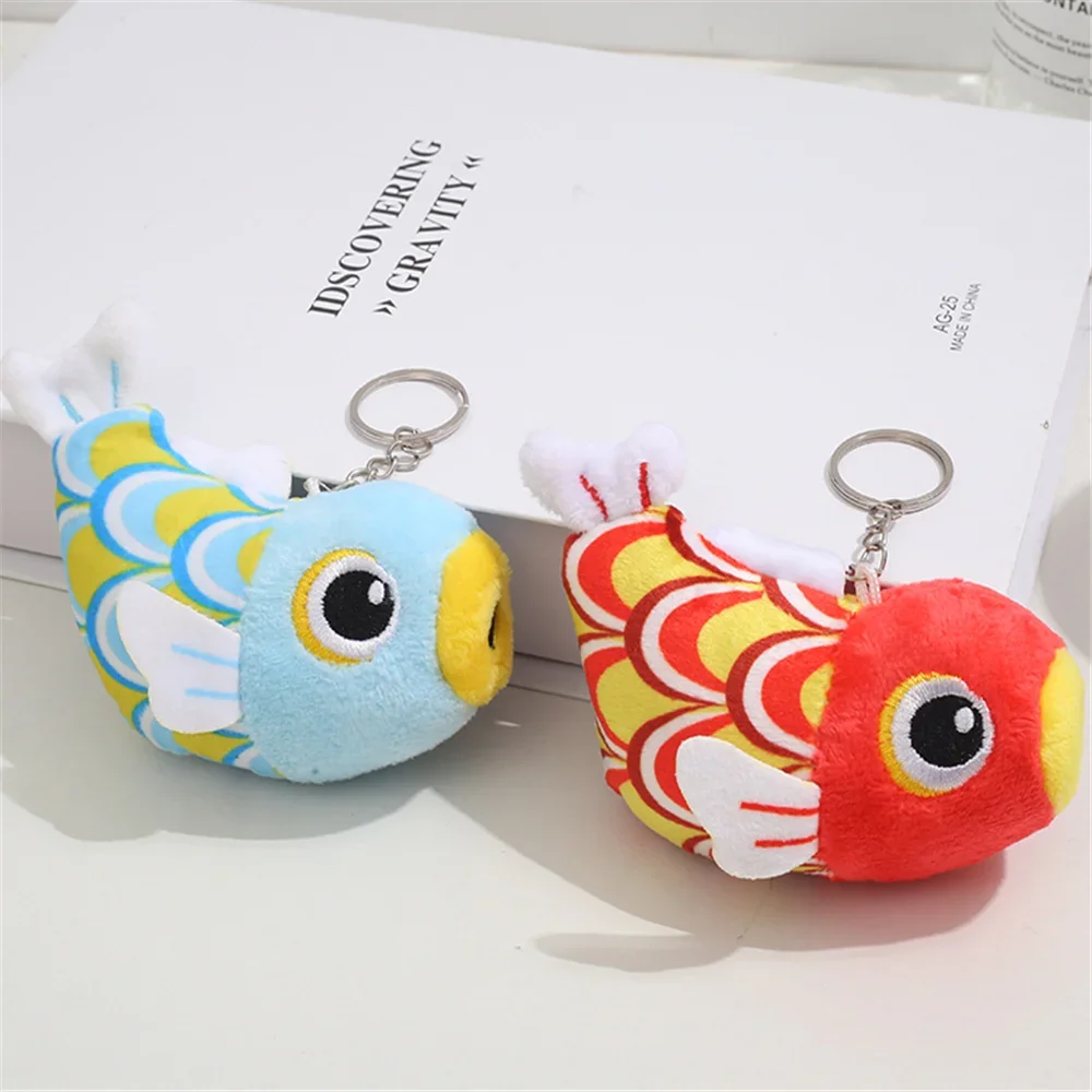 2 Colors - Fish Trinkets Stuffed with Small Animal Doll Bags, Gift Keychain Luggage Accessories for Girls