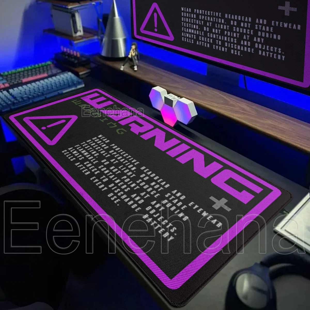 Gaming Mouse Pad Punk Style Warning Mechanical Keyboard Black Desk Mat PC Accessories Mousemat Gamer Alfombrilla Mousepad Rubber