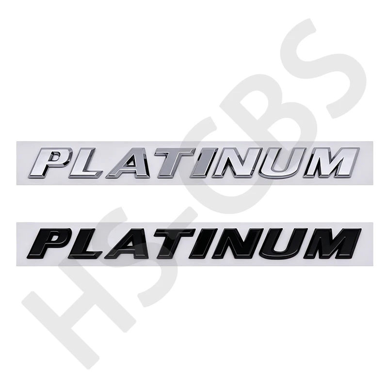 3D PLATINUM Letter Logo Emblem Sticker ABS Platinum Rear Trunk Badge Sticker Auto Body Decoration Accessories