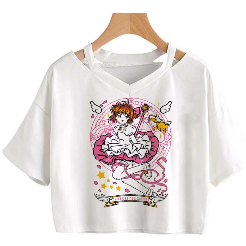 Cardcaptor Sakura t-shirty damskie Y2K śmieszna koszulka dziewczyna anime streetwear komiks odzież