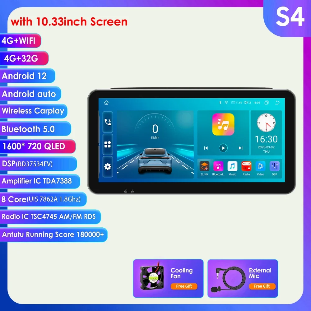 Hizpo Android Auto Multimedia Speler Voor Fiat Ducato 3 Citroen Jumper Peugeot Boxer 2 2006-2022 10.33 "Gps Carplay Rds Stereo Dsp
