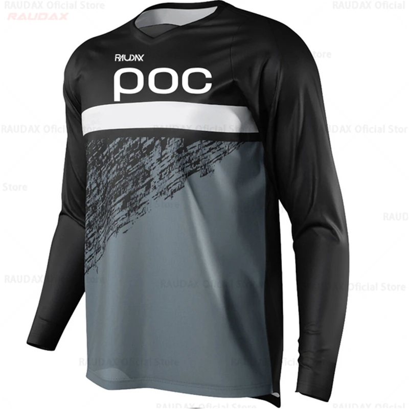 RAUDAX POC Sports Team Downhill Jerseys 2023 Long Sleeves MTB Bike Shirts Offroad Motorcycle Jersey Motocross Sportwear Clothing