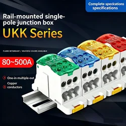 UKK80A Single-pole Splitter Box Large Current One into Multiple Branch Line Terminal Rail Splitter 125A 160A 250A