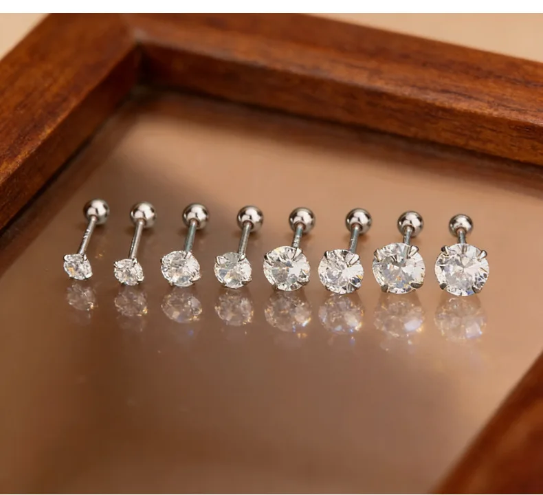 Luxury 0.4-4CT D Color Moissanite Screw Stud Earring For Women Party Fine Jewelry 4 Prong S925 Sterling Silver Diamond Earring