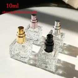 멀티 컬러 유리 향수 스프레이 병 분무기, 알루미늄 깍지 향수 디펜서 병, 리필 가능한 향수병, 10ml