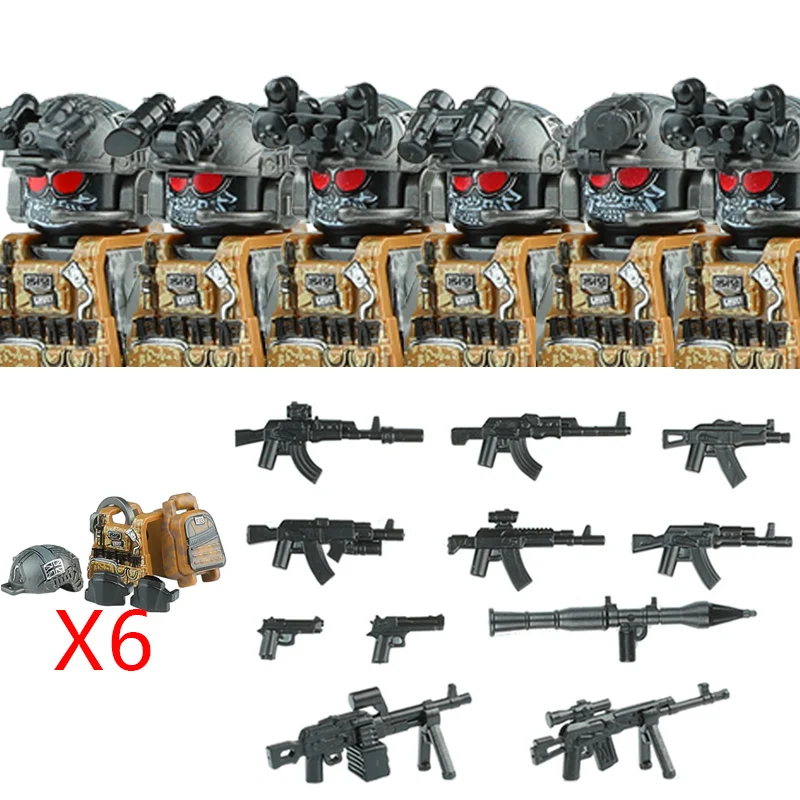 Militär-Spezialeinheiten-Serie Bausteine Stadt-Polizei Kommando SWAT Armee-Soldat Figur Gasmaske Waffen Bausteine Spielzeug