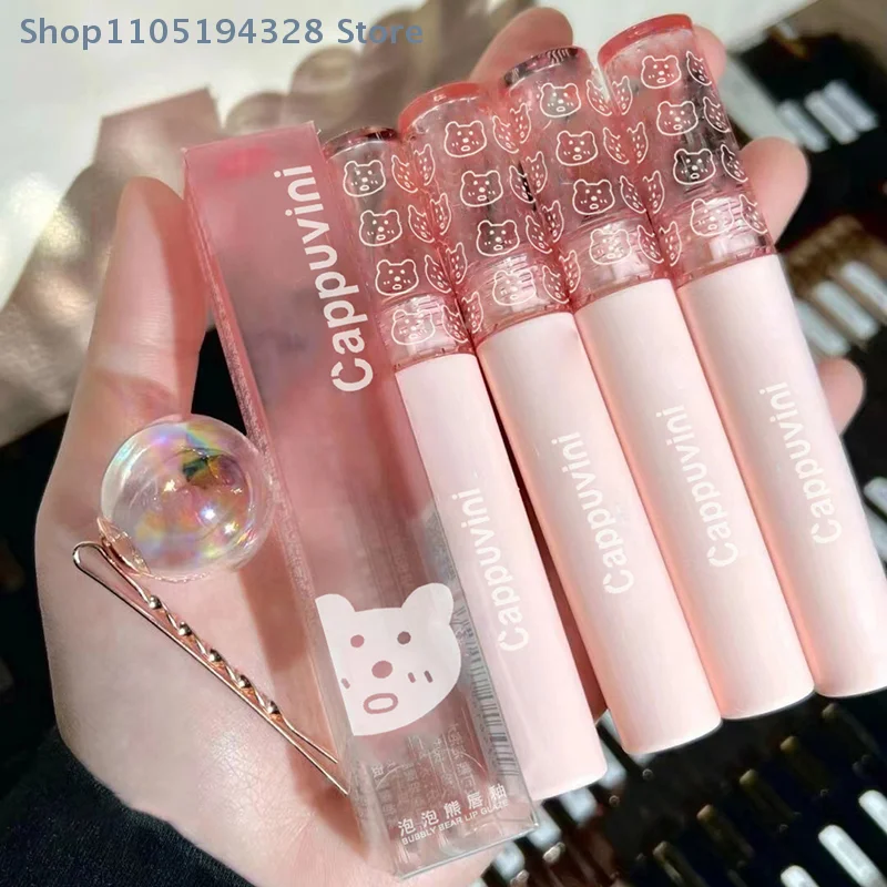 1PC Kersenrood Waterdichte Spiegelafwerking Water Lipgloss Naakt Bruin Helder Tint Glas Lipolie Vloeibare Make-up Voor Volumineuze Look