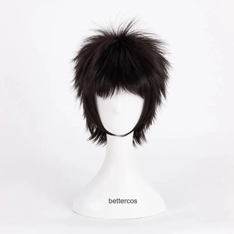 ترافالغار D قانون المياه تأثيري الباروكات أسود قصير مقاومة للحرارة الشعر الاصطناعية + غطاء شعر مستعار