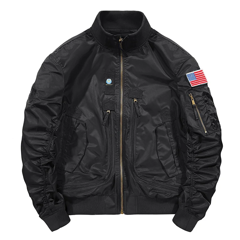 2024 New Mens Vintage Casual Flight Light Air Bomber Military Jacket Casual Coat Men\'s Military Windproof Jacket Men\'s
